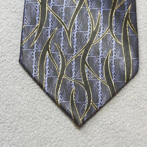 Vintage Brioni Tie Black Gold Purple 100% Silk Hand Made in Italy Barcelino - Picture 7 of 9